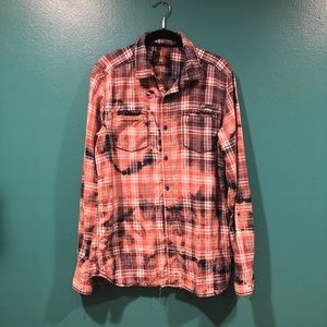 Distressed Plaid Button Down